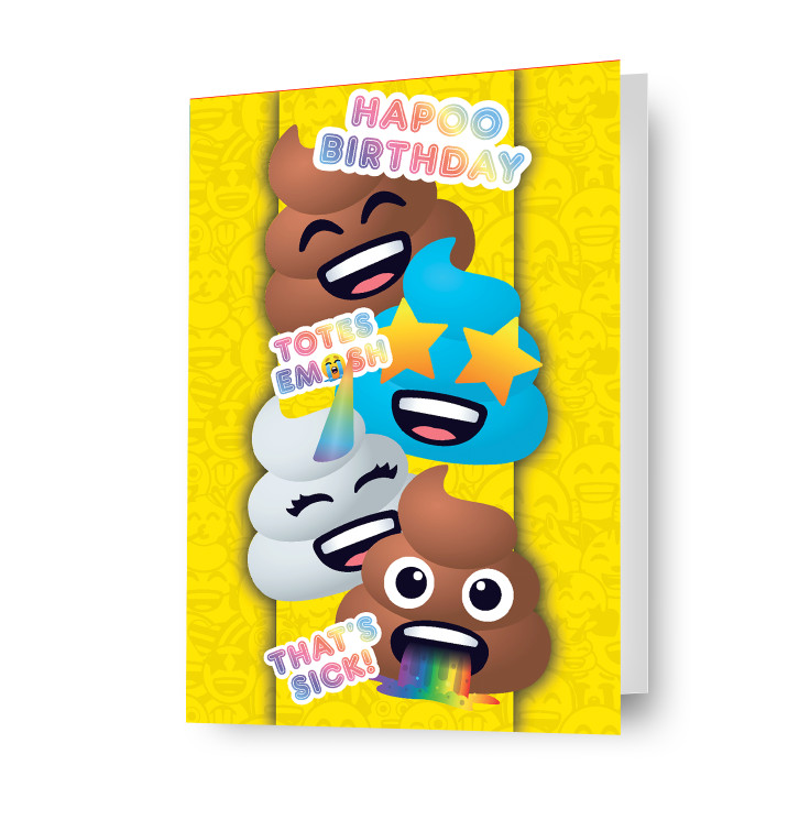 Birthday Card JoyPixels Poo Emoji Happy Birthday Greeting Card Includes Envelope