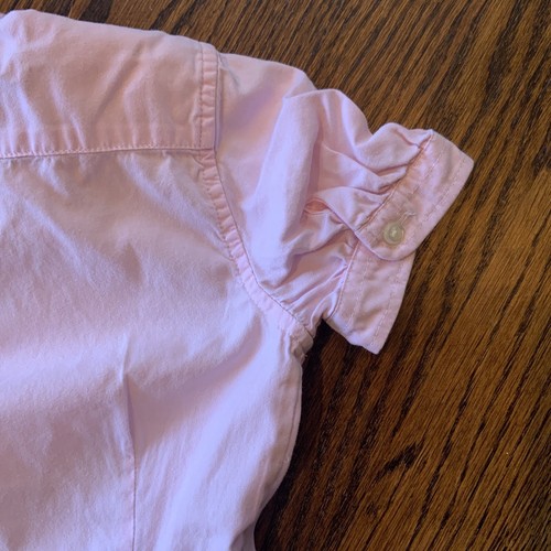 Polo Ralph Lauren Girls Pastel Pink Dress Sz 6 Cotton Short Sleeve Pintuck EUC - Picture 7 of 11