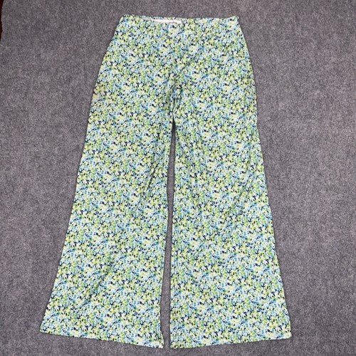 Lolly Wolly Doodle Pants Womens Size XL Green Pull On Wide Leg Casual Bohemian