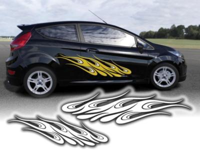 2er Auto Tattoo Flammen Seite Tribals A426 45cm Decals JDM OEM