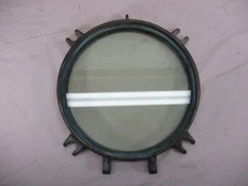 Vtg Solid HEAVY Brass Ship Boat Marine Porthole Window 12" Inner Glass Port Hole