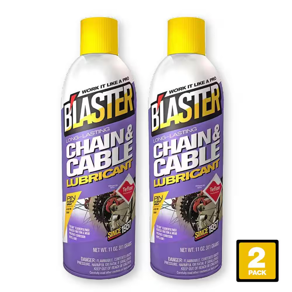 Pack of 2 - 11 oz. Long-Lasting Chain and Cable Lubricant Spray Premium Quality