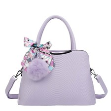 Gallantry Sac à Main pour Femme Effet Serpent avec Foulard et Pompon Décoratif