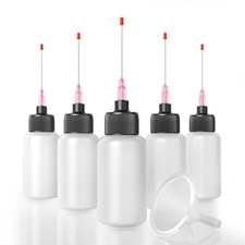 5 Pcs Plastic Squeeze Bottles 1 OZ , Precision Gun Oil Bottle, LDPE Oil Appl...