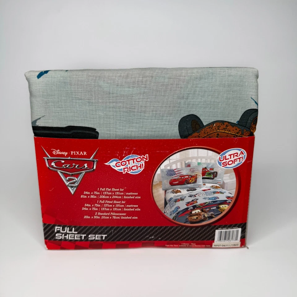 Nuevo Juego de Sábanas Completo Disney Pixar Cars 2 para Niños - Juego de Ropa de Cama de 4 Piezas *RARO* Foto 4 de 4