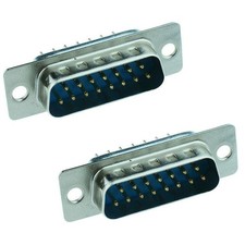 2 x 15-Way Male PCB D Plug Connector