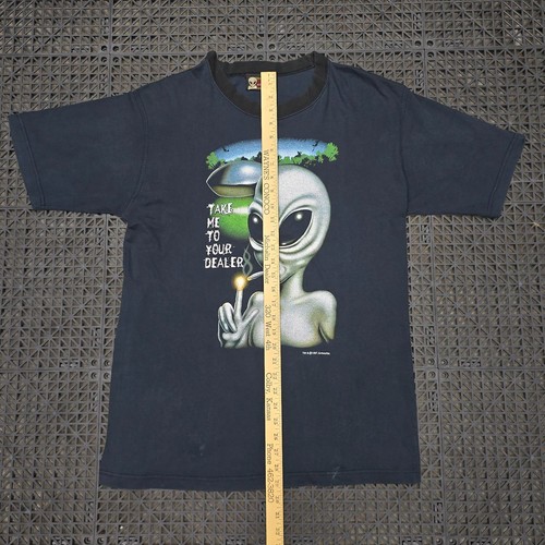 Vintage Alien Workshop Take Me To Your Dealer T Shirt Size L 90's Skateboarding - Picture 11 of 11