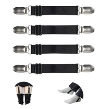 4 Pack Adjustable Elastic Boot Straps Pant Clips Stirrups Leg Straps