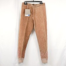 Alexander Mcqueen Brushed Tonic Velvet Jogger In Beige Bordeaux Men's Size S