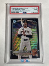 2025 Bowman Chrome 1st Josuar Gonzalez BLACK Wave Refractor /10 - PSA 9 Giants