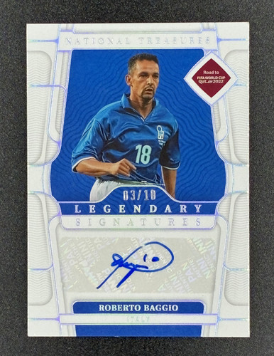 2022 National Treasures Roberto Baggio Legendary Signatures Auto 03/10 Italy
