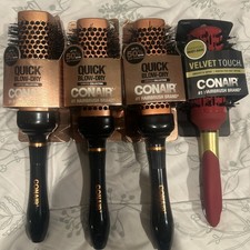 4 Count Conair Quick Blow-Dry Velvet Touch Hairbrush NEW