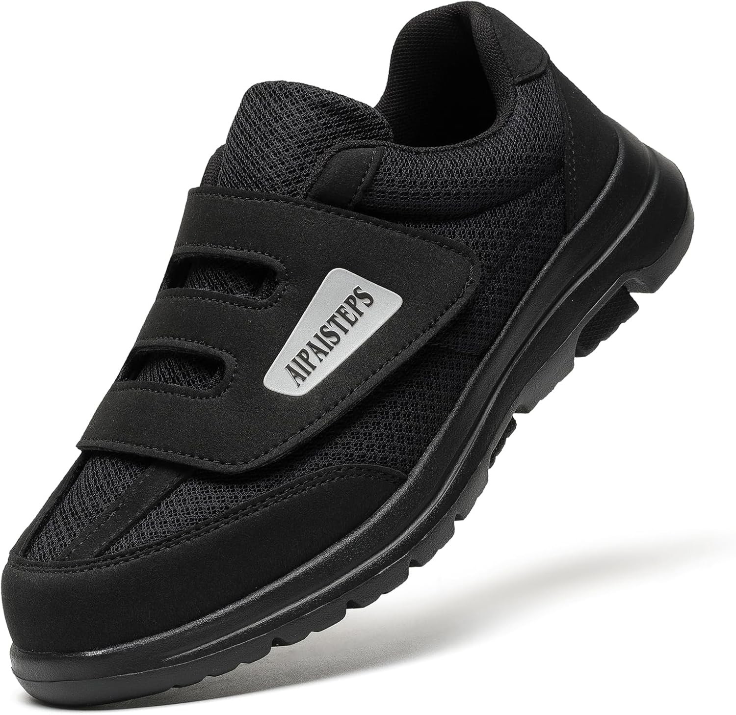 МУЖСКАЯ ДИАБЕТИЧЕСКАЯ ОБУВЬ AIPAISTEPS С ШИРОКИМ ВЕРХОМ И РЕМЕШКОМ НА ЛИПУЧКЕ - МУЖСКАЯ 13 XW - ЧЕРНЫЙ 10690₽