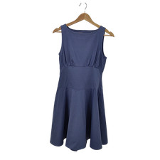 Quince Blue Basic Sleeved Dress S