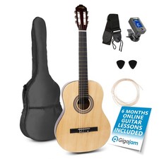 Max SoloArt Classic Acoustic Guitar Starter Kit - Beginner Full Size Set Natural
