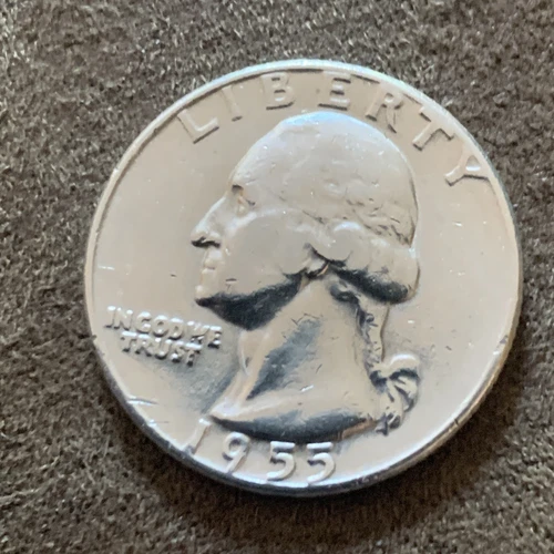 1955 (P) Washington Quarter 90% Silver Very Fine VF (4)