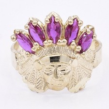 Solid 10K Gold Damen Indianer