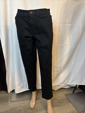 A New Day Women's Cotton High-rise Straight Leg Cropped Pants Black Size 2