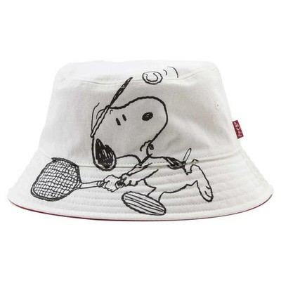 Levis x Peanuts Reversible Snoopy Sport Hat Off White Red Snoopy Bucket Hat M