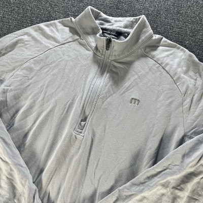 Travis Mathew Networking Quarter 1/4 Zip Pullover Golf Sweater Mens Small Gray