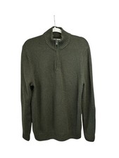 Sonoma Pullover Sweater Men XL Olive Green 1/4 Zip Long Sleeve Mock Neck NWT
