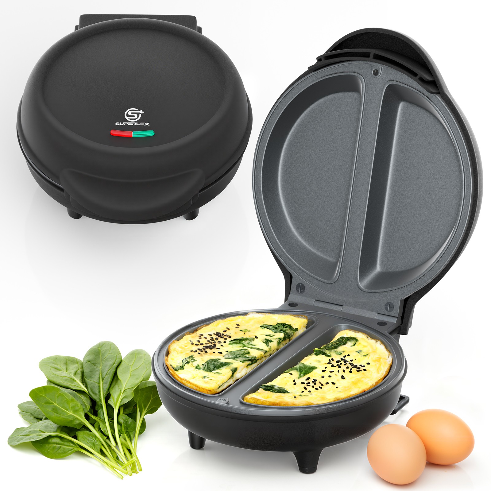 SUPERLEX Omelette Maker Elektrische Antihaft Küche Eierkocher & Leicht reinigen