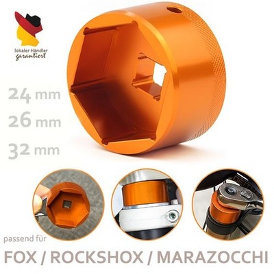 TOP CAP HEX SOCKET WERKZEUG Stecknuss  3/8'' geeignet für Fox 32 34 36 38 40