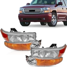 For 02-06 Sierra 1500 LH RH 01-06 Yukon Headlight Kit without bulbs 15218078