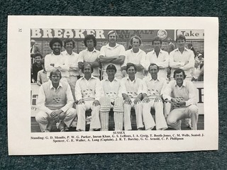Impresión de cricket vintage de los años 70/80 Sussex A Long Imran Khan G.D. Mendis etc.