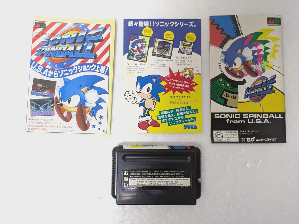 Sonic Spinball   Mega Drive MD SEGA Japan Box Manual - Image 3 of 4