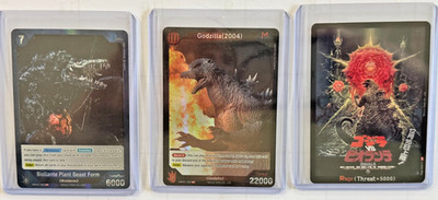 Godzilla TCG 3 Card SR Foil Lot Godzilla 2004 Biollante Plant Beast Rage Poster