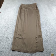 Vintage GAP Skirt Womens 2 Brown Rayon Career Slit Button Wrap Long Smart 90s