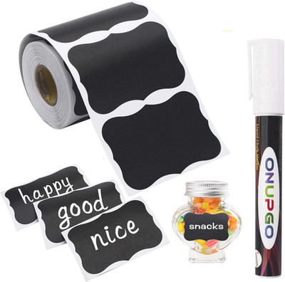 Chalkboard Labels-180Pcs Waterproof Reusable Blackboard Stickers with 1 Liquid C