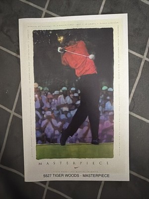 Vintage Tiger Woods Nike Golf Poster Card Masterpiece 5527 4x6