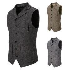 Mens Victorian Vest V-Neck Vest Jacket Victorian Men Waistcoat for Tuxedos