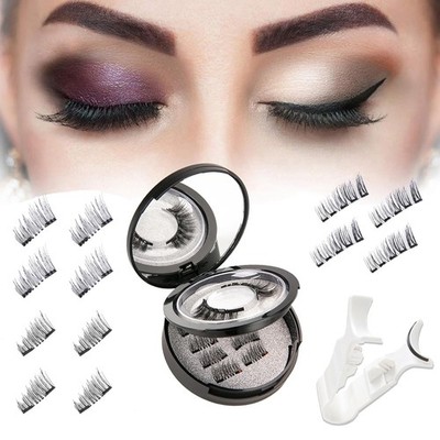 12x Magnetische Wimpern Magnetic Eyeliner Lashes Fake False Eyelashes
