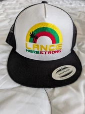 Lance Herbstrong Trucker Hat Flat Brim, snap back
