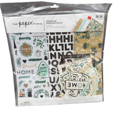 The Paper Studio Farmhouse Papercrafting Kit 60 Piece 12x12 Scrapbook Set