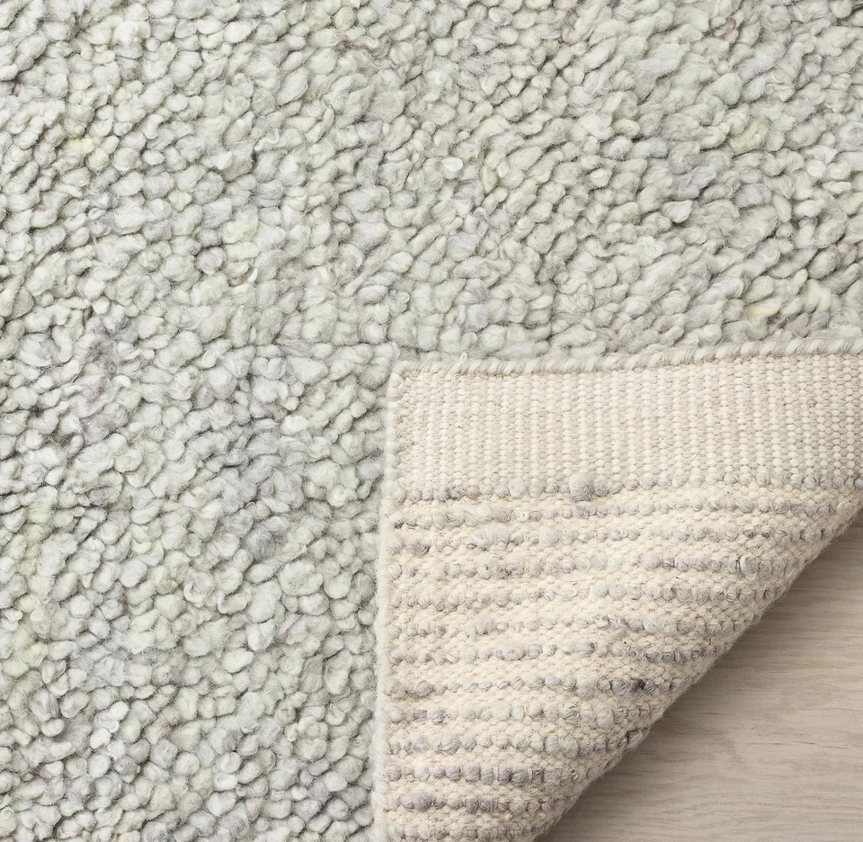 New Color Marled Silver Moroccan Berber Wool Rug Luxury Design Handmade Area Rug - Image 4 of 4