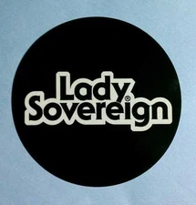 LADY SOVEREIGN VERTICALLY CHALLENGED RANDOM ROUND B&W Case Sticker
