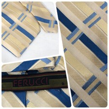 Ferucci Silk Tie Gold and Blue Stripe 147