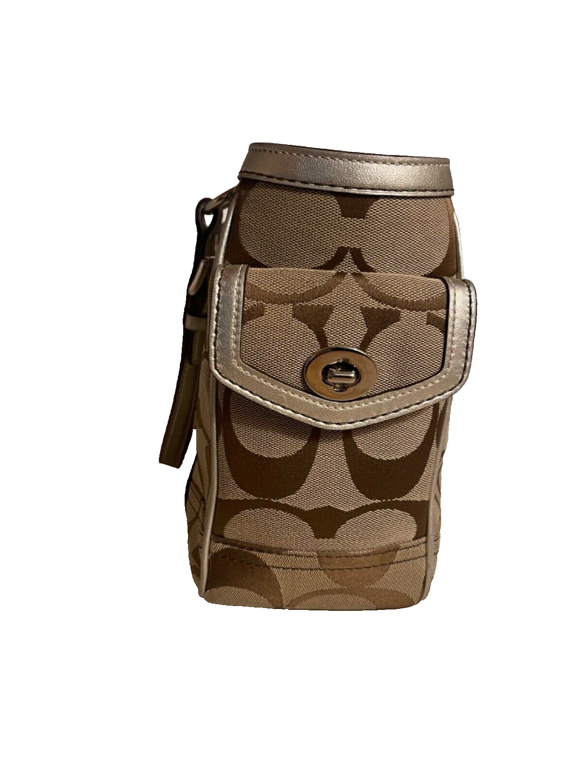 Coach handle/tote Handbag tan coach signature pat… - image 3