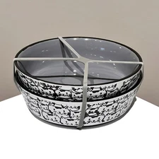 SET OF 2 Spectrum Designz Meow Ceramic Cat Faces 4.9 Pet Bowls Dishes Pink Gray