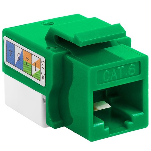2 Pcs Cat6 RJ45 Network LAN Ethernet Keystone Jack 110 Punch Down Snap In Green - Picture 3 of 5