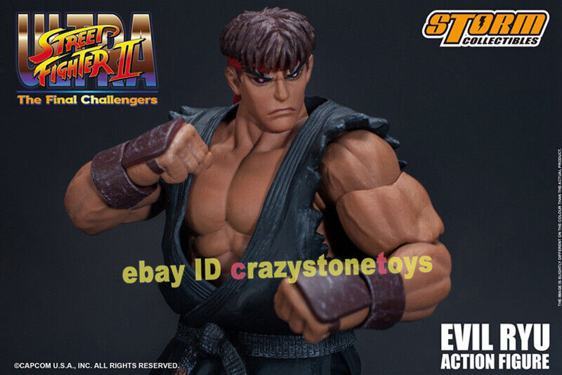 Storm Toys Evil Ryu Street Fighter 1/12 Action Figure Collectible Doll  Black Ver