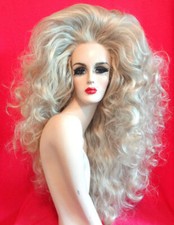 LADY GAGA RUPAUL Big Hair Wig Lace Front Costume Drag Queen Blonde ALL COLORS