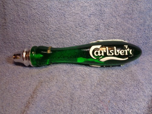 CARLSBERG Imported Translucent Draft Keg Beer Lager Ale Tap Pull Handle DAMAGE - Picture 2 of 15