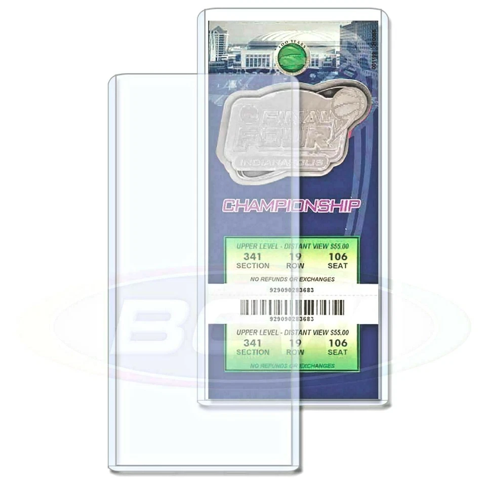 (5) BCW Guardhouse 3x7 tamaño de boleto Toploaders / Topload Stub Holders 3"x7"