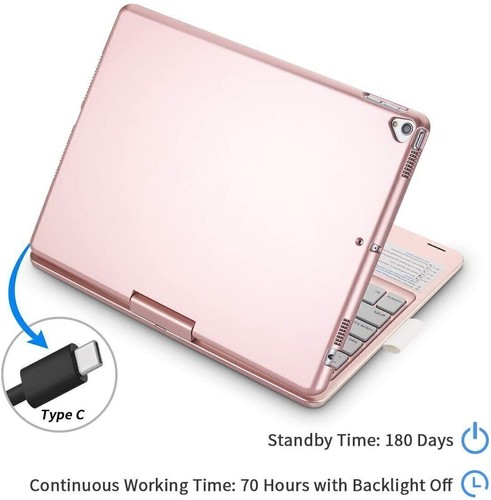 For iPad 10th/9th/8th/7th Gen Pro 11"/12.9" Air 4/5 Backlit Rotate Keyboard Case - Picture 21 of 68