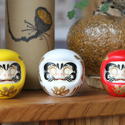 4 Inch Japanese Ceramic Daruma Doll Lucky Cat Fortune Ornament Money Box OfY*j*